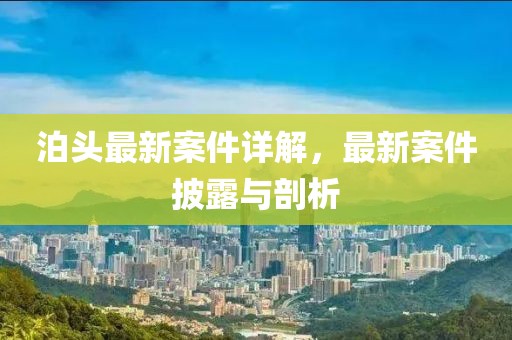 泊头最新案件详解，最新案件披露与剖析