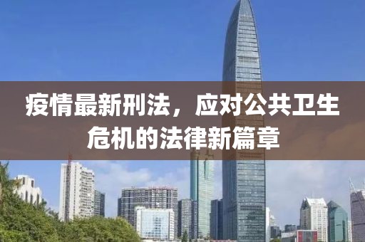 疫情最新刑法，应对公共卫生危机的法律新篇章