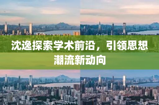 沈逸探索学术前沿，引领思想潮流新动向