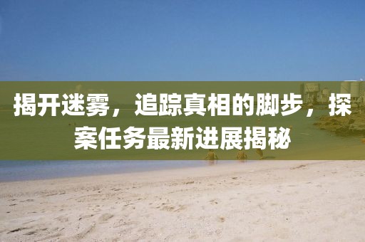 揭开迷雾，追踪真相的脚步，探案任务最新进展揭秘