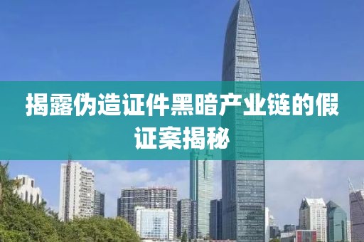 揭露伪造证件黑暗产业链的假证案揭秘