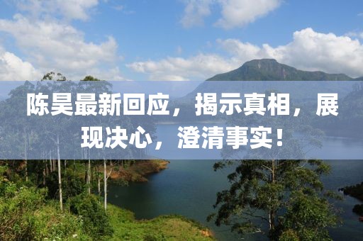 陈昊最新回应，揭示真相，展现决心，澄清事实！
