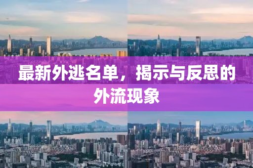 最新外逃名单，揭示与反思的外流现象