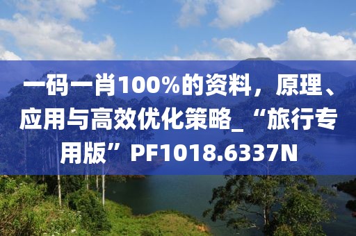一码一肖100%的资料，原理、应用与高效优化策略_“旅行专用版”PF1018.6337N
