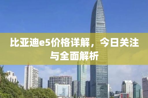 比亚迪e5价格详解，今日关注与全面解析