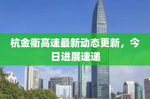 杭金衢高速最新动态更新，今日进展速递