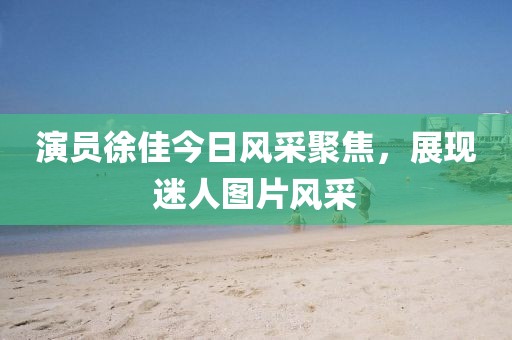 演员徐佳今日风采聚焦，展现迷人图片风采