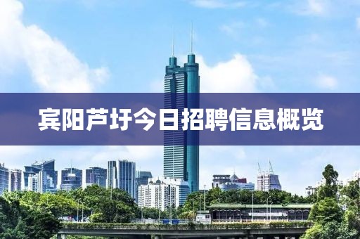 宾阳芦圩今日招聘信息概览