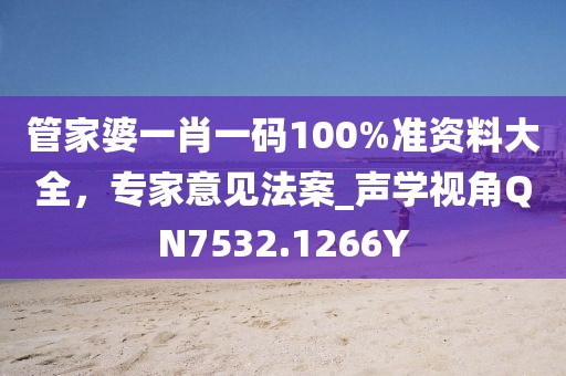 管家婆一肖一码100%准资料大全，专家意见法案_声学视角QN7532.1266Y