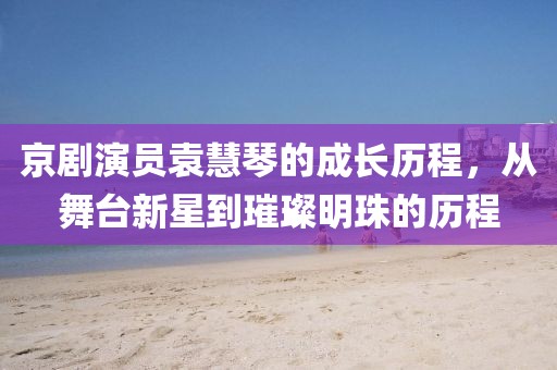 京剧演员袁慧琴的成长历程，从舞台新星到璀璨明珠的历程