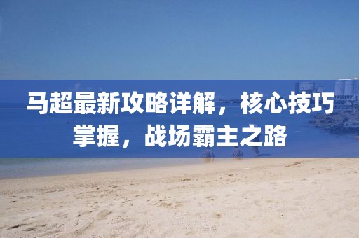 马超最新攻略详解，核心技巧掌握，战场霸主之路