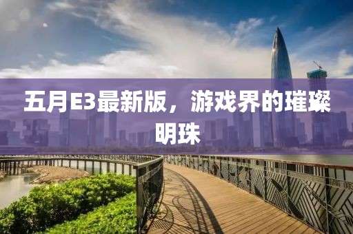 五月E3最新版，游戏界的璀璨明珠