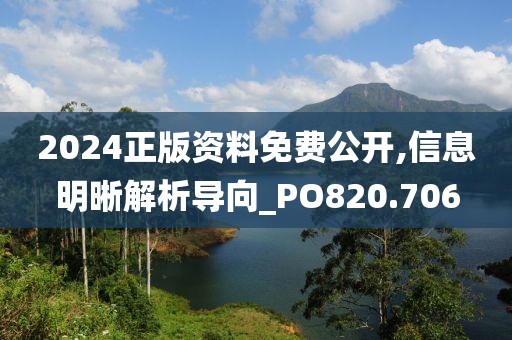 2024正版资料免费公开,信息明晰解析导向_PO820.706