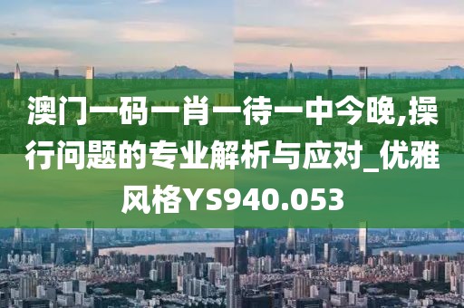 澳门一码一肖一待一中今晚,操行问题的专业解析与应对_优雅风格YS940.053