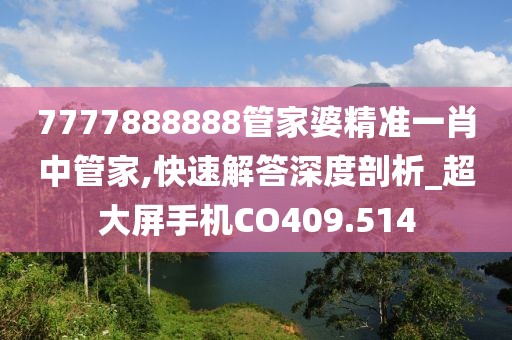 7777888888管家婆精准一肖中管家,快速解答深度剖析_超大屏手机CO409.514