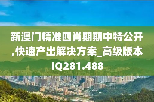 新澳门精准四肖期期中特公开,快速产出解决方案_高级版本IQ281.488