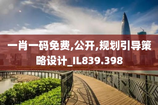 一肖一码免费,公开,规划引导策略设计_IL839.398