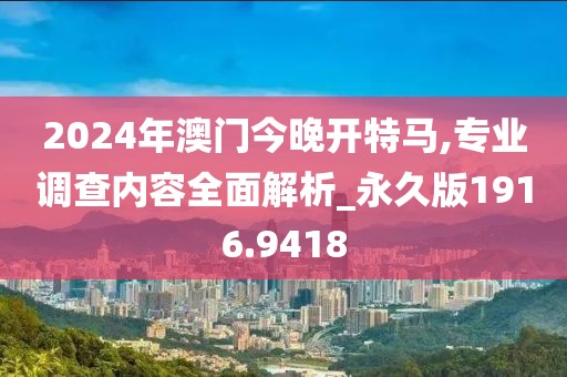 2024年澳门今晚开特马,专业调查内容全面解析_永久版1916.9418