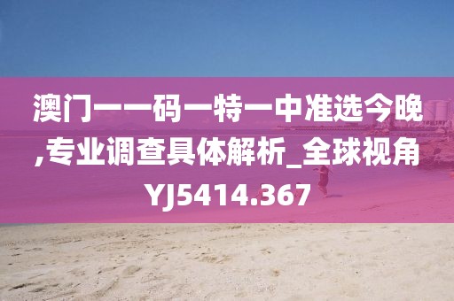 澳门一一码一特一中准选今晚,专业调查具体解析_全球视角YJ5414.367