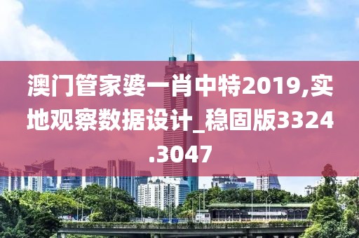澳门管家婆一肖中特2019,实地观察数据设计_稳固版3324.3047