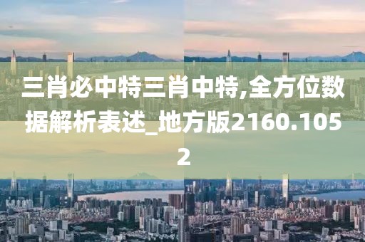 三肖必中特三肖中特,全方位数据解析表述_地方版2160.1052