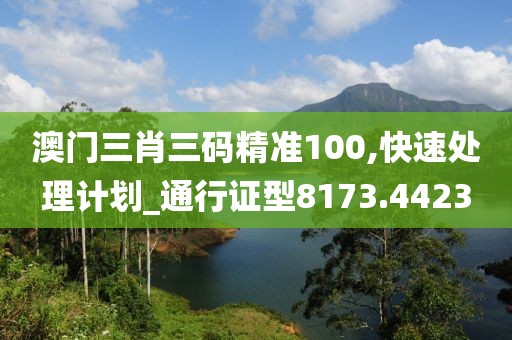 澳门三肖三码精准100,快速处理计划_通行证型8173.4423